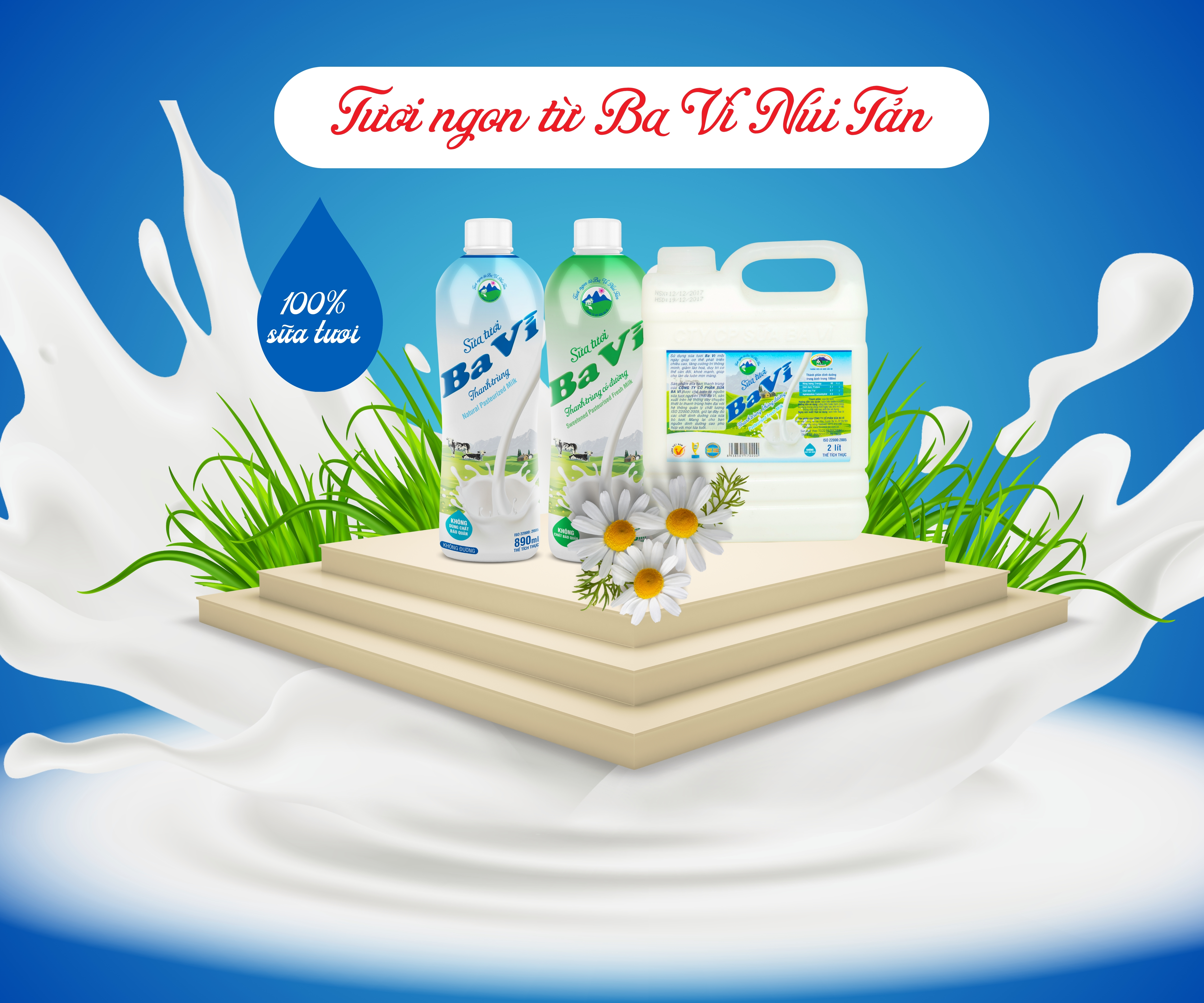Sữa tươi thanh trùng Ba Vì – Tươi ngon từ Ba Vì Núi Tản
